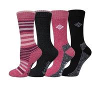 Columbia 4 Pack Moisture Control Crew Socks Chaussettes, Multicolore, Taille Unique (Lot de 4) Femme