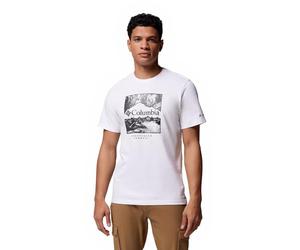 Columbia CSC Seasonal Logo Tee, T-Shirt à Manches Courtes, Blanc, Paysage d'eau, M
