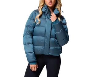 Columbia - Doudoune isolée en duvet naturel - Amaze Puff Hooded Jacket Everblue High Shine pour Femme - Taille M - Bleu Bleu M
