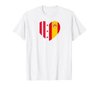 Columbia et Spain United in Roots Cœur de Drapeau T-Shirt Graphique avec Valeur, Homme, Blanc, M