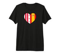 Columbia et Spain United in Roots Cœur de Drapeau T-Shirt Haut de Gamme