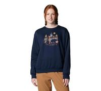 Columbia Hart Mountain Crew 3 Sweat-Shirt Ras du Cou, Bleu Marine/Motif écossais Treehome, M Femme