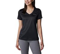 Columbia Hike Short Sleeve V Neck, T-Shirt Technique à Manches Courtes Femme, Black,