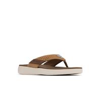 Columbia Homme PFG Boatside Flip Lea Sandale de Sport, Élan Truffe Noire, 44.5 EU