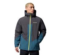 Columbia Le manteau Powder Prime,conçu pour résister aux éléments, offre chaleur, ajustement personnalisable et amplement espace de rangement Hommes,Bleu Méditerranéen /Gris Foncé (Everblue Shark), XL