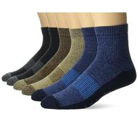 Columbia Lot de 6 paires de chaussettes pour homme avec contrôle de l'humidité, kaki/bleu marine/marron/noir, 6-12