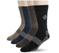 Columbia Men's 4 Pack Moisture Control Ribbed Crew, Assorted, 10-13