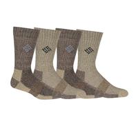 Columbia 4 Pack Moisture Control Crew Socks Chaussettes côtelées, Marron/Kaki, M (Lot de 4) Homme