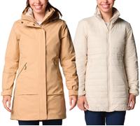 Columbia - Parka 3 en 1 - Pulaski II Interchange Jacket Canoe Dark Stone pour Femme - Taille L - Beige Beige L
