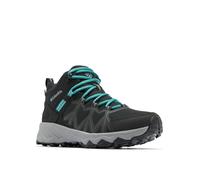 Columbia Women's Peakfreak 2 Mid Outdry, Waterproof Mid Rise Trekking and Hiking Boots, Black/Teal, 8.5