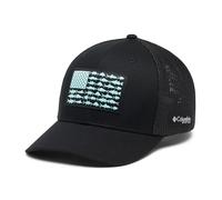 Columbia PFG Casquette en maille avec motif de drapeau aux poissons, noir/noir, Large-X-Large