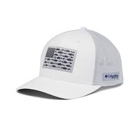 Columbia PFG Casquette en Maille Motif Poisson, Blanc/Gris Froid/Drapeau Basse, X-Large Unisexe-Adulte