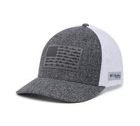 Columbia PFG Fischflagge Mesh Ballkappe Casquette Unisexe, Gril chiné/Blanc/Drapeau américain Poisson, S/M