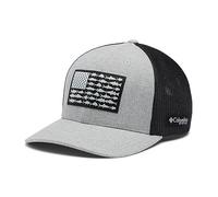 Columbia PFG Casquette de Balle en Maille Capuchon, Drapeau Gris chiné/Grill/Poisson américain, XXL Mixte