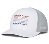 Columbia PFG Fish Flag Mesh Snap Back Capuchon, Blanc/Gris Froid/Drapeau de Poisson, Taille Unique Mixte