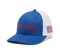 Columbia PFG Mesh Casquette en Maille, Unisexe, Bleu foncé, Drapeau des États-Unis (Mountain Blue/Us Flag), Taille S/M