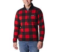 Columbia Pull imprimé Weather II pour homme avec demi-fermeture éclair, Imprimé à carreaux rouges., S