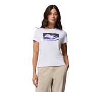 Columbia Ruby Springs T-Shirt ajusté à Manches Courtes avec Graphique pour Femme, Blanc au Clair de Lune, Taille L