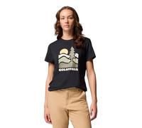 Columbia Ruby Springs T-Shirt ajusté à Manches Courtes avec Graphique pour Femme, Noir, Get Hiked, S