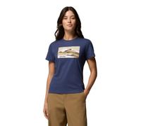 Columbia Ruby Springs T-Shirt ajusté à Manches Courtes avec Graphique pour Femme, Paysage Nocturne au Clair de Lune, Taille L