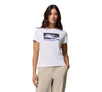 Columbia Ruby Springs T-Shirt ajusté à Manches Courtes avec Graphique pour Femme, Blanc au Clair de Lune, Taille XL