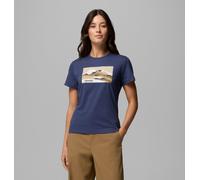 Columbia Ruby Springs T-Shirt ajusté à Manches Courtes avec Graphique pour Femme, Paysage Nocturne au Clair de Lune, Taille L