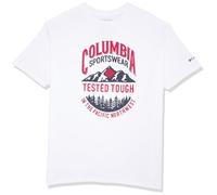 Columbia T- Shirt Graphique Chemise, Blanc/résistant, M Homme