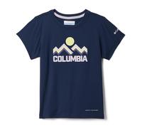 Columbia T-Shirt Technique à Manches Courtes Tech Trail Utility à Manches Courtes pour Jeunes Filles, Bleu Marine collégial/Rainbow Ridge, Taille M