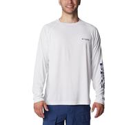 Columbia Terminal Tackle Polo à Manches Longues pour Homme Moyen Blanc, Logo Nuit