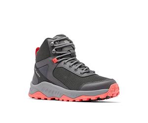 Columbia TRAILSTORM ASCEND MID WATERPROOF Chaussures Montantes De Randonnée Et Trekking imperméables Femme, Gris (Dark Grey x Red Coral), 36 EU