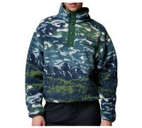 Columbia - Women's Helvetia II Printed Cropped Half Snap - Pull polaire - L - everblue / sisters / rain forest