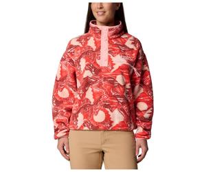 Columbia - Women's Helvetia II Printed Cropped Half Snap - Pull polaire - XL - poppy red / sunscape