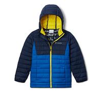 Columbia Youth Boys Doudoune à Capuche Powder Lite, Bright Indigo, Coll Navy, Laser Lemon, L