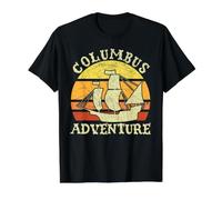 Columbus Adventure Christophe Colomb Day Navigator T-Shirt Graphique avec Valeur, Homme, Noir, L