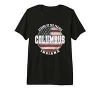 Columbus Indiana Drapeau américain Vintage T-Shirt Haut de Gamme