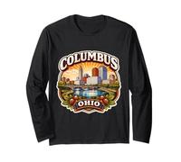Columbus, Ohio, Souvenir, Ville, Capitale de l'État, rétro, Vintage Manche Longue