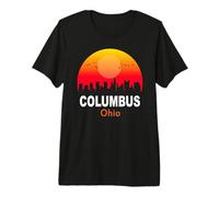Columbus Ohio Vintage Sunset Retro City State USA T-Shirt Haut de Gamme