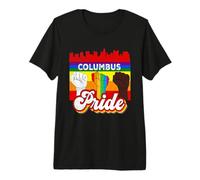 Columbus Pride Rainbow Gay Pride Flag Funny LGBT T-Shirt Haut de Gamme