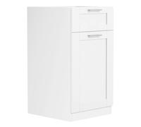 Colura meuble bas de cuisine 40 cm 1 porte, 1 tiroir blanc.