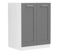 Colura meuble bas de cuisine 60 cm 2 portes gris anthracite, blanc.