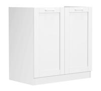 Colura meuble bas de cuisine pour évier 80 cm 2 portes blanc.