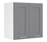 Colura meuble haut de cuisine 60 cm 2 portes gris anthracite, blanc.
