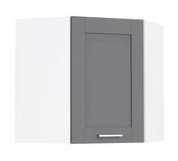 Colura meuble haut de cuisine , armoire d'angle 1 porte gris anthracite, blanc.