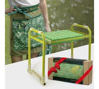 Colwelt Tabouret de jardin et repose-genoux très résistant avec coussin doux de 26 cm de large, banc de jardinage antidérapant pour s'agenouiller et s'asseoir avec tablier élégant, cadeau de jardinage