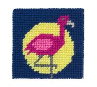 Com' 1 idée Kit Canevas Complet Nathan Le Flamant 15 x 15 Enfant Gros Trous