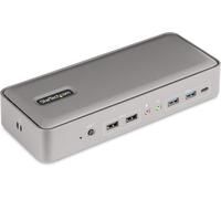 Com Docking Station Kvm Usb-C Pour Deux Ordinateurs Portables - Station D'Accueil Displayport 4K 60Hz Pour 2 Moniteurs - Hub Usb 5 Ports,Gbe,Alimentation 90W/45W (129Ue-Usbc-Kvm-Dock)