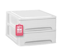 COM-FORT HOUSE - Commode organisateur de bureau 2 tiroirs, mini commode pour papiers et fournitures de bureau, organisateur de documents 355 x 265 x 180 mm
