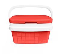 COM-FORT HOUSE - Glacière portable avec poignée rigide - Porte-nourriture pour camping, plage, camping - Rouge - Capacité 16 l