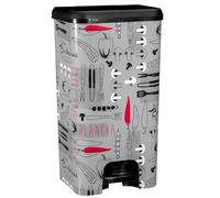 COM-FORT HOUSE | Poubelle à pédale | Capacité de 37 litres | Seau de recyclage | Décoration végétale | Poubelle organique Cuisine | 1 pièce | Pièces amovibles | Nettoyage facile |