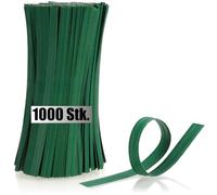 com-four® 1000x Bandes de Reliure en Papier - Fils de Reliure Verts à Double âme, 15 cm chacun - pour la Fixation des Plantes, la fleuristerie, l'horticulture et la décoration (15cm - 1000x)